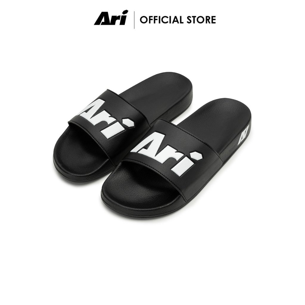 ARI SLIDE SANDALS-BLACK / TRẮNG (AFW0002-01) ĐEN VÀ TRẮNG