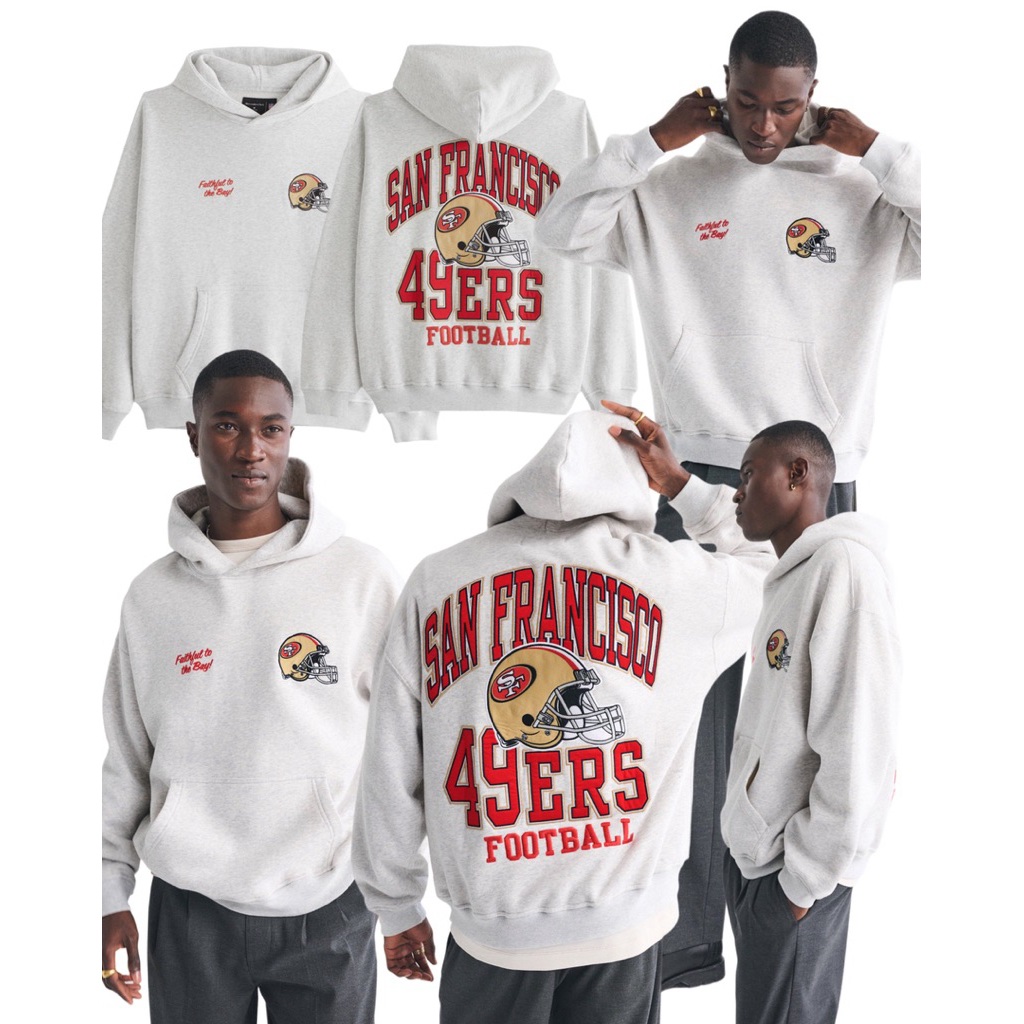 Abercrombie & Fitch Francisco 49ers Áo hoodie họa tiết popover Áo sơ mi dài tay có họa tiết ở mặt sa