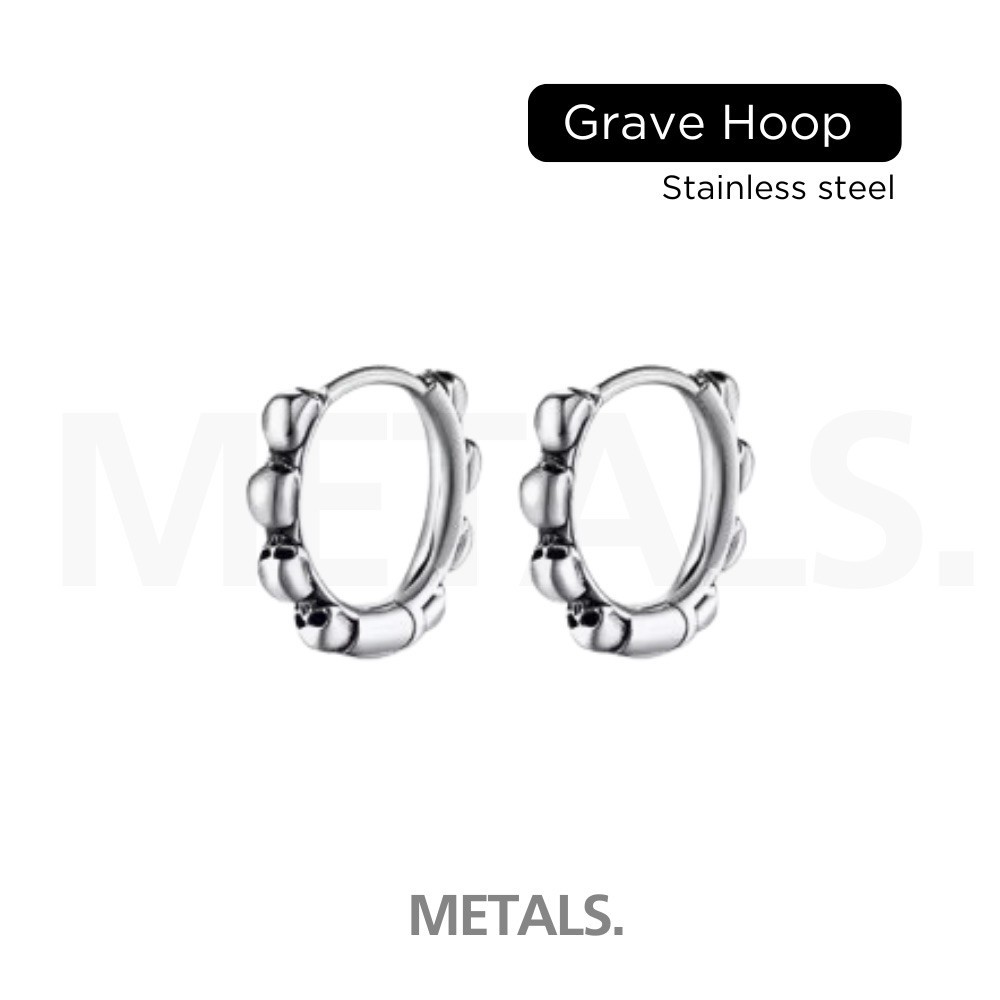 Bông tai vòng mộ bằng thép không gỉ KIM LOẠI (CHỐNG THẤM) EH23