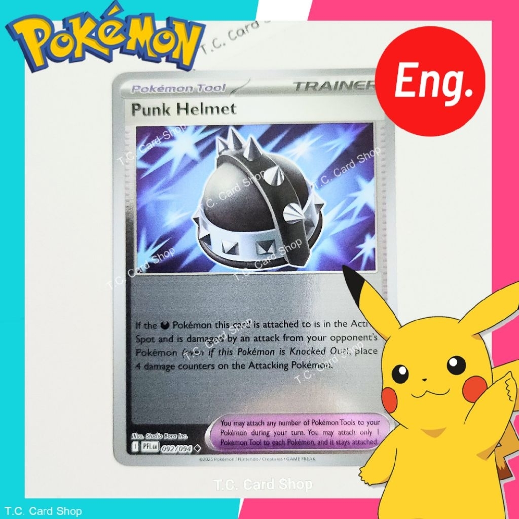 Mũ bảo hiểm Punk (PFL En) 092 / 094 Reverse HoloFoil (Pokemon Tool) - ME02: Phantasmal Flames - Trò 