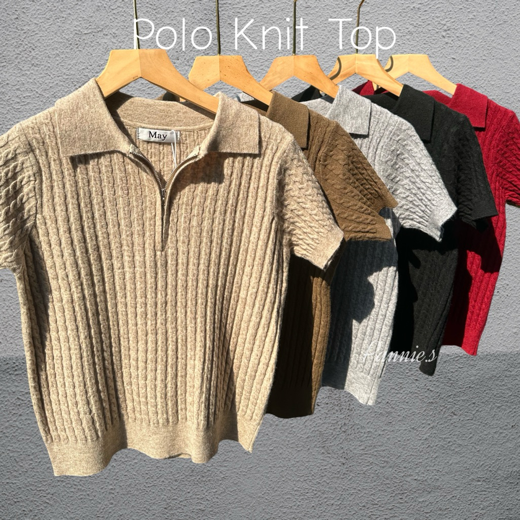 Áo len dệt kim có cổ bện Vải mềm cao cấp MAY MH01