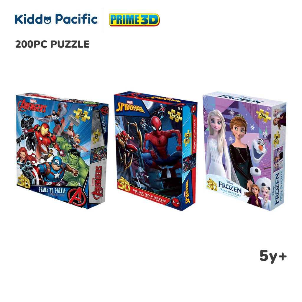 PRIME3D 200PC DISNEY FROZEN -MARVEL AVENGERS-SPIDERMAN -DISNEY CARS PUZZLE 3d Jigsaw