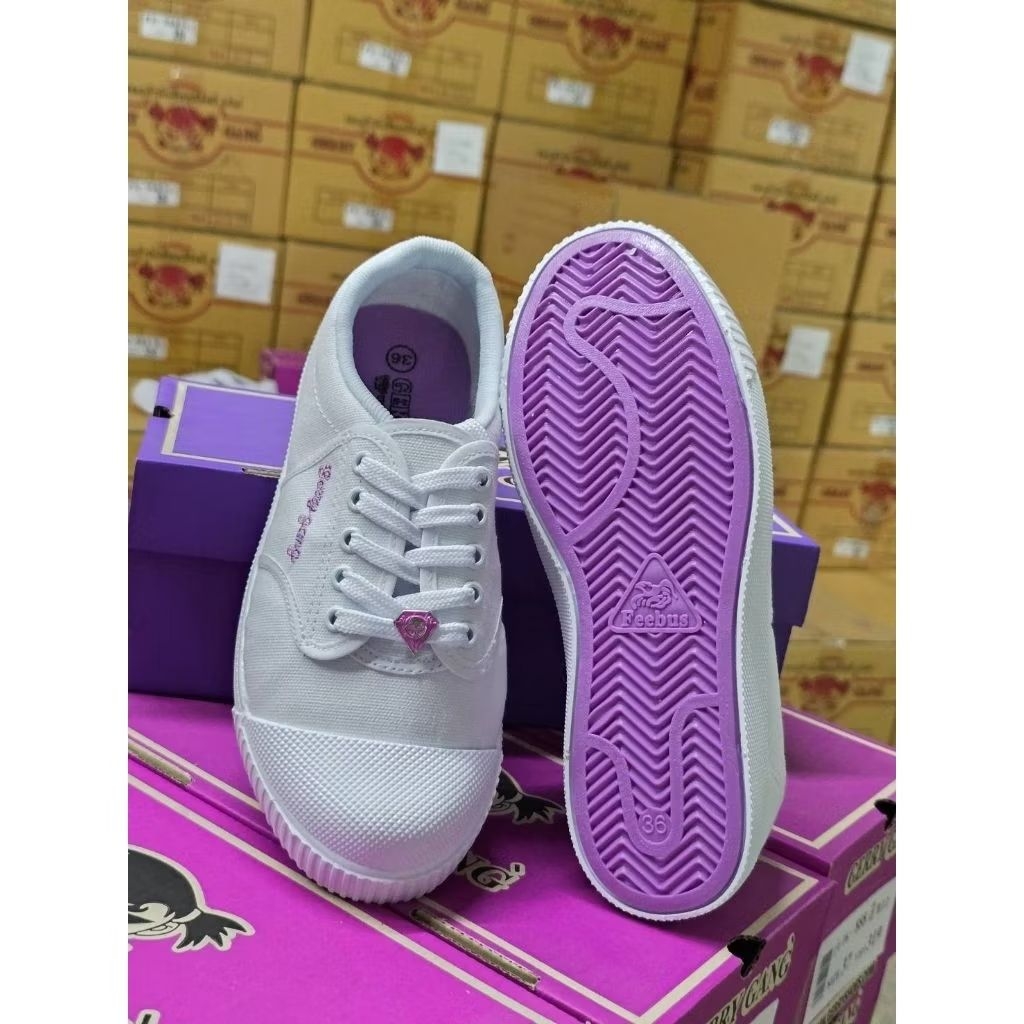 Giày thể thao màu trắng Gerry Gang Sàn màu tím PK888-VL Nền hồng PK888 31-41