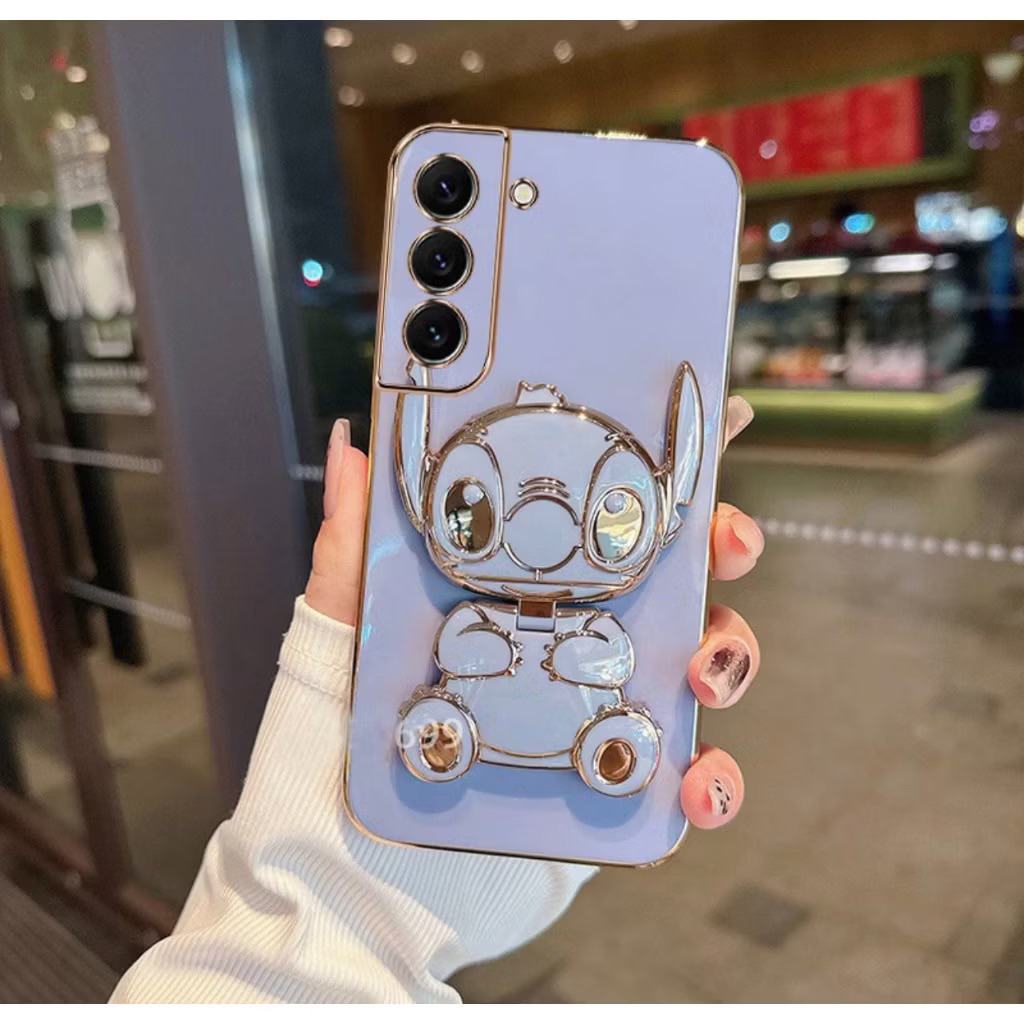 Ốp Lưng Stitch Gương Dễ Thương Cho Vivo Y11D Y21D Y31 2025 Y05 Y17s Y28 Đứng Lên Xoay 360 Độ Q11