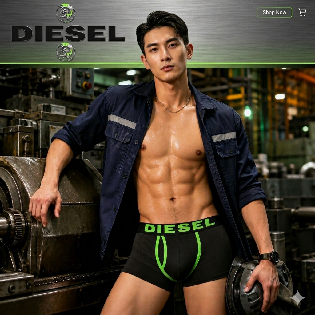 Quần lót nam Quần short Boxer Diesel Thương hiệu sọc ngang Bản sắc của điều này