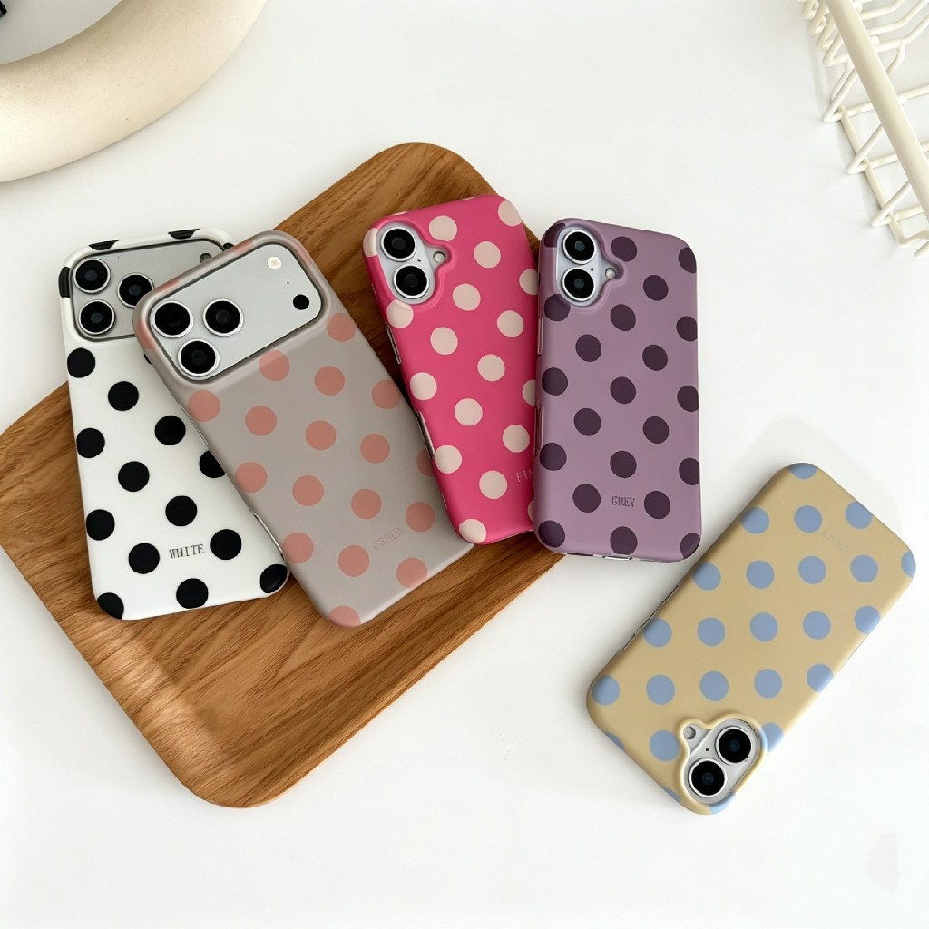 Ốp lưng in hình chấm bi cứng cho Iphone i17 17pro max i16 16pro i15 15promax 14 14 14promax 13 proma