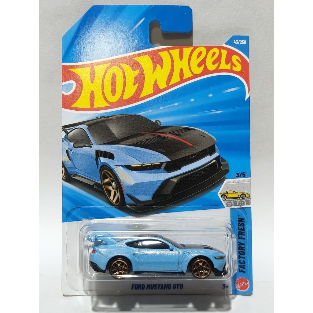 Hot Wheels Ford Mustang GTD Blue Factory Fresh Mattel Metal Car Collectibles