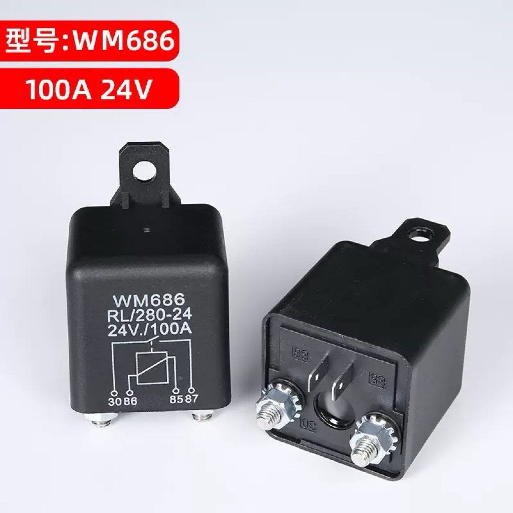 Rơle khởi động 12V / 24V 100A / 200A Đen Bền Đa năng