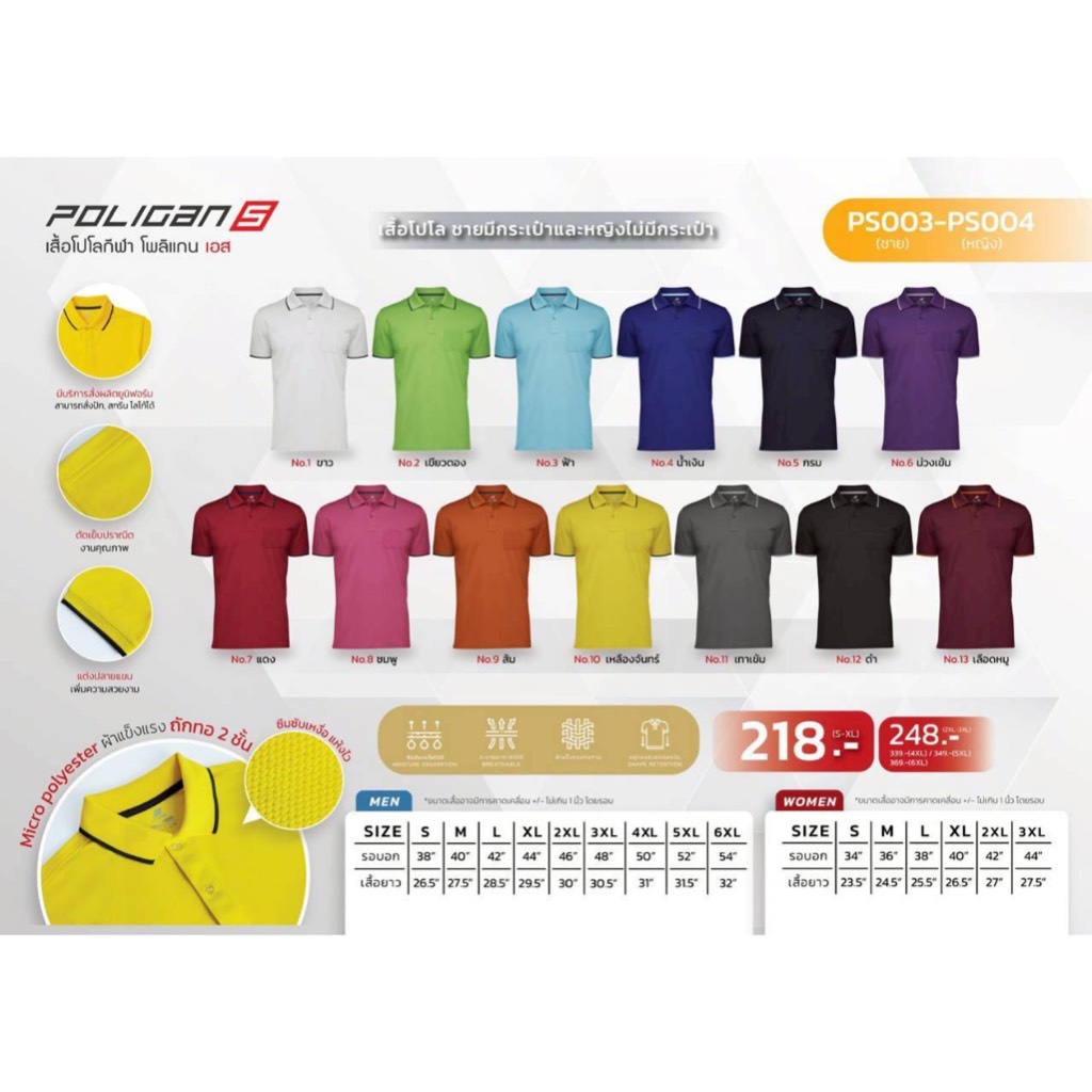 Áo Polo Poligan (Nam) Size 2XL-3XL