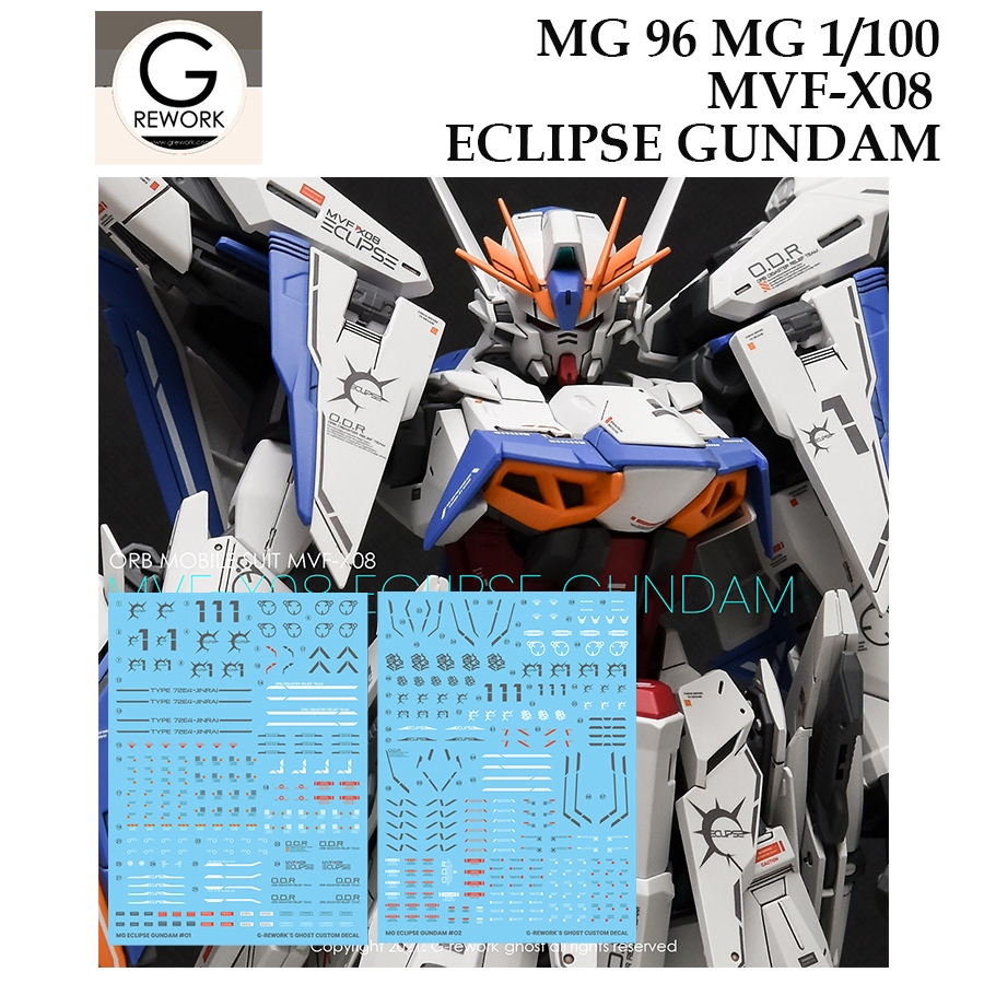DECAL NƯỚC [G Rework] MG96 MVF-X08 ECLIPSE MG 1 / 100 SLIDE