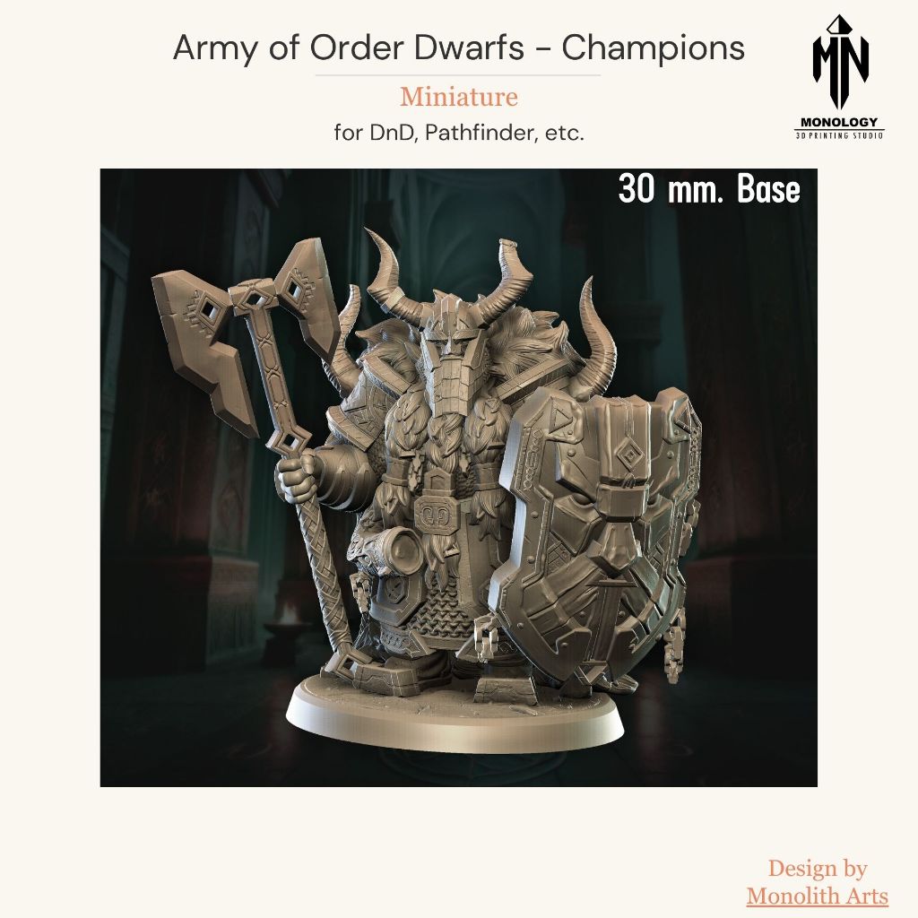 Champions-Army of Order Dwarfs dành cho D & D Pathfinder, v.v.