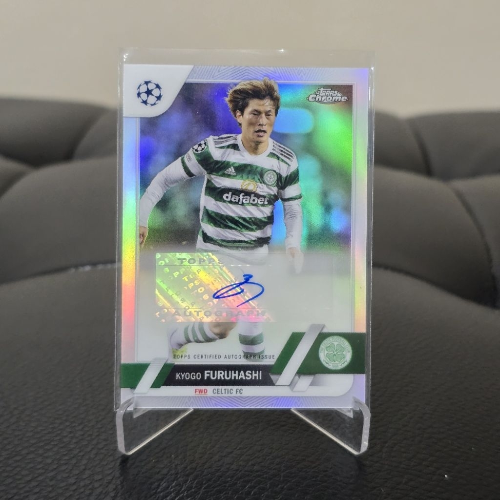 Topps Chrome UCL 2022 / 23 Kyogo Furuhashi Autograph Celtic FC Nhật Bản Thẻ Bóng Đá