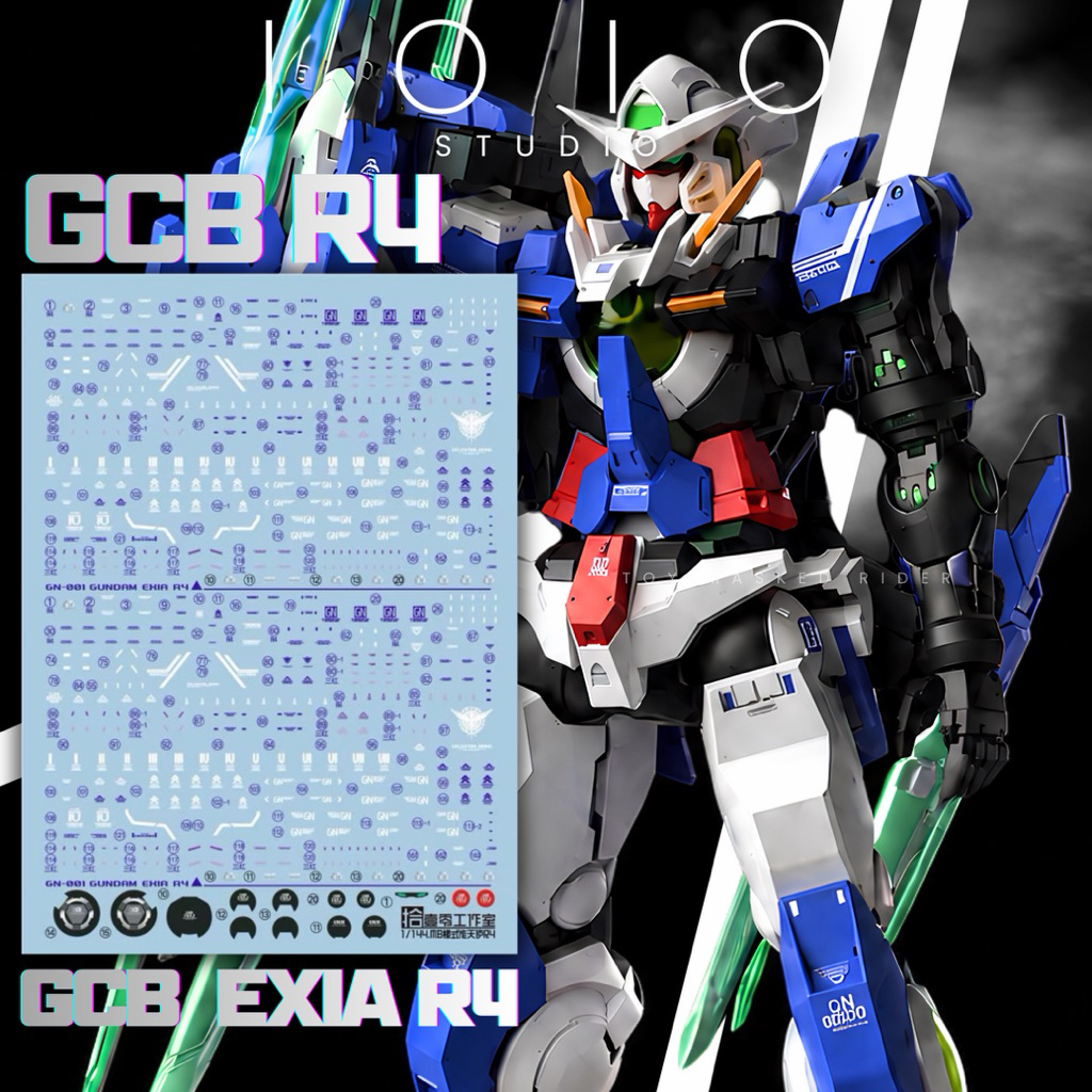 Water DECAL 1010 Studio 1 / 144 GBC Gundam Exia R4 Metal Build Ver. Blacklight Glow Độ phân giải cao