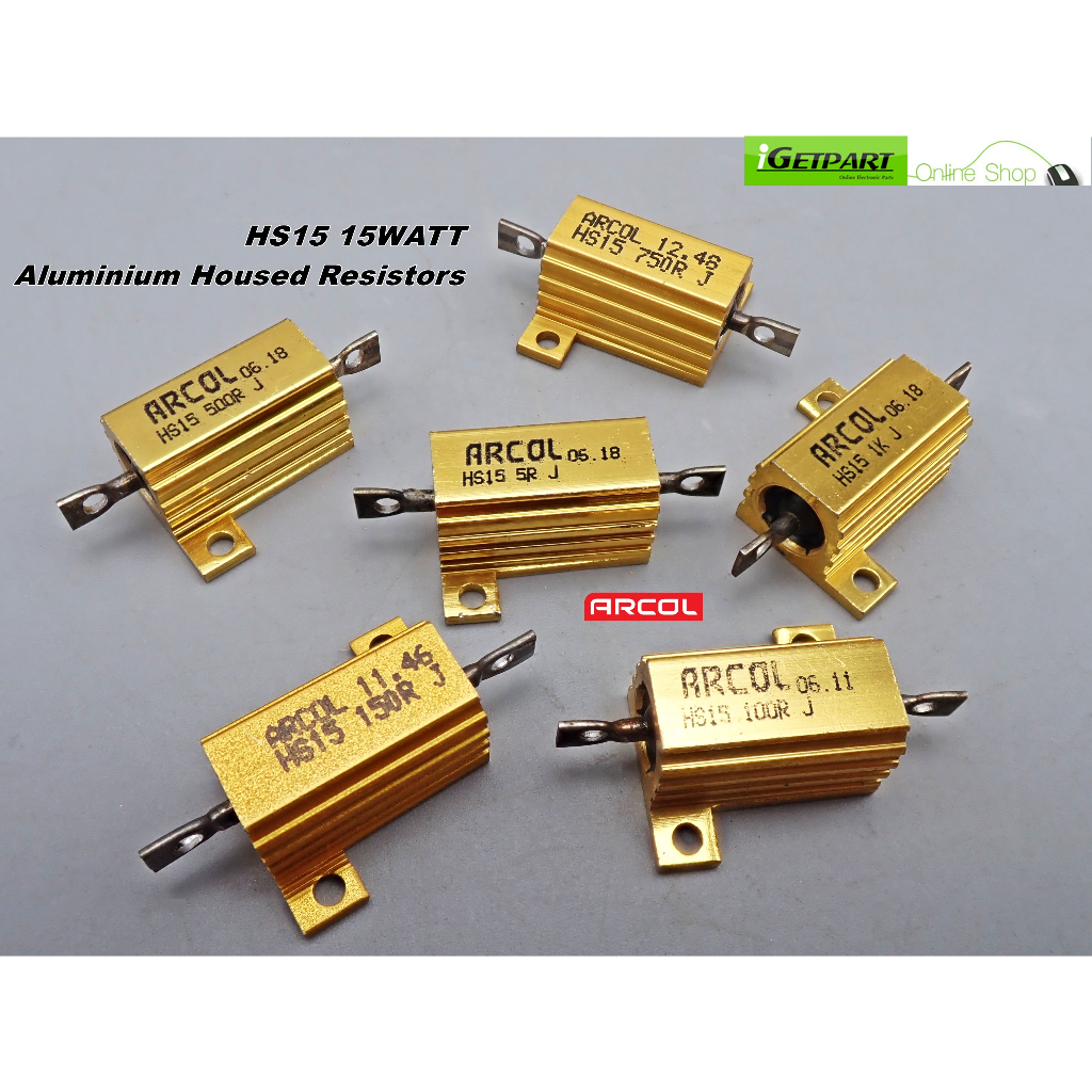 RESISTOR NHÔM ARCOL HS15 5R-1K J (5%) 15WATT (1 Gói = 2 Miếng)