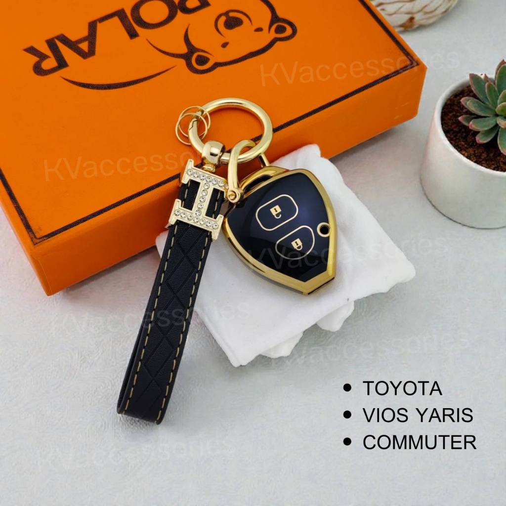 Hộp đựng chìa khóa ô tô TOYOTA Vios Yaris Mô hình đi lại Tpu có dây chuyền