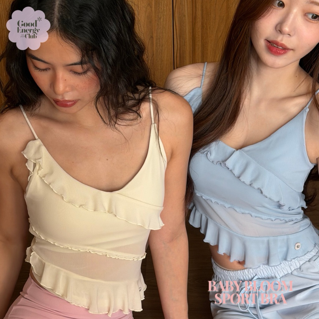 GOOD ENERGY CLUB-BABY BLOOM SPORT BRA [0362] Vải lưới xuyên thấu dây đeo đơn thể thao dành cho nữ (3