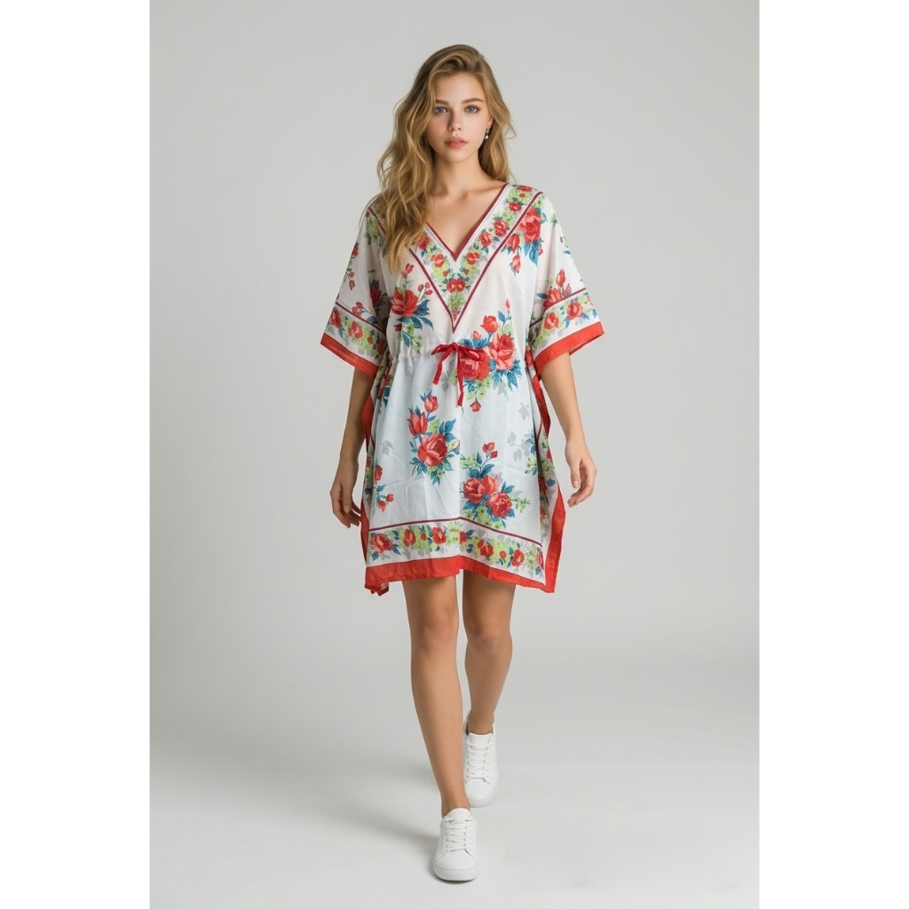 MMfashion Bohemian Dress Batwing Beachwear Songkran Áo sơ mi