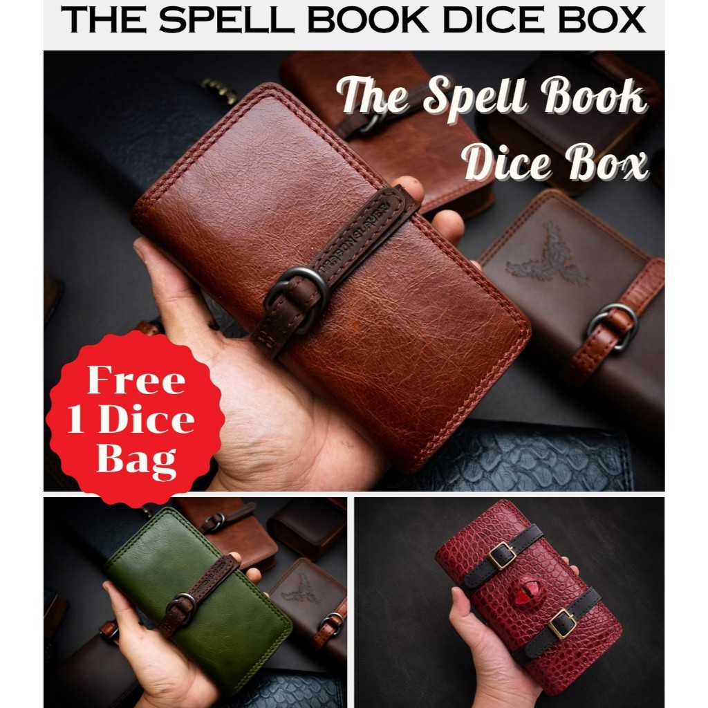 Hộp xúc xắc sách chính tả | RPG Cho DnD D & D MTG TRPG Board Game