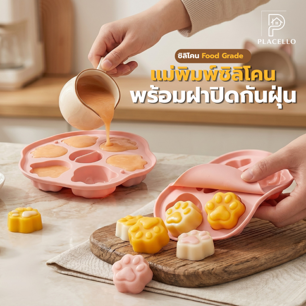 Khuôn Thực Phẩm Silicon Cấp Cat Paw Pattern BPA Free Free Free Free Free Free Free Free Free Khay Bổ