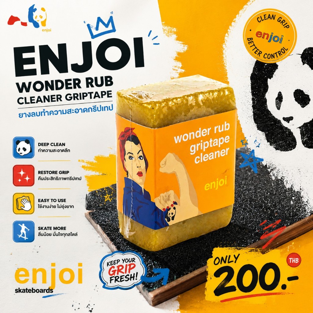 Enjoi Wonder Rub Griptape Cleaner | Skateboard Grip Tape Eraser