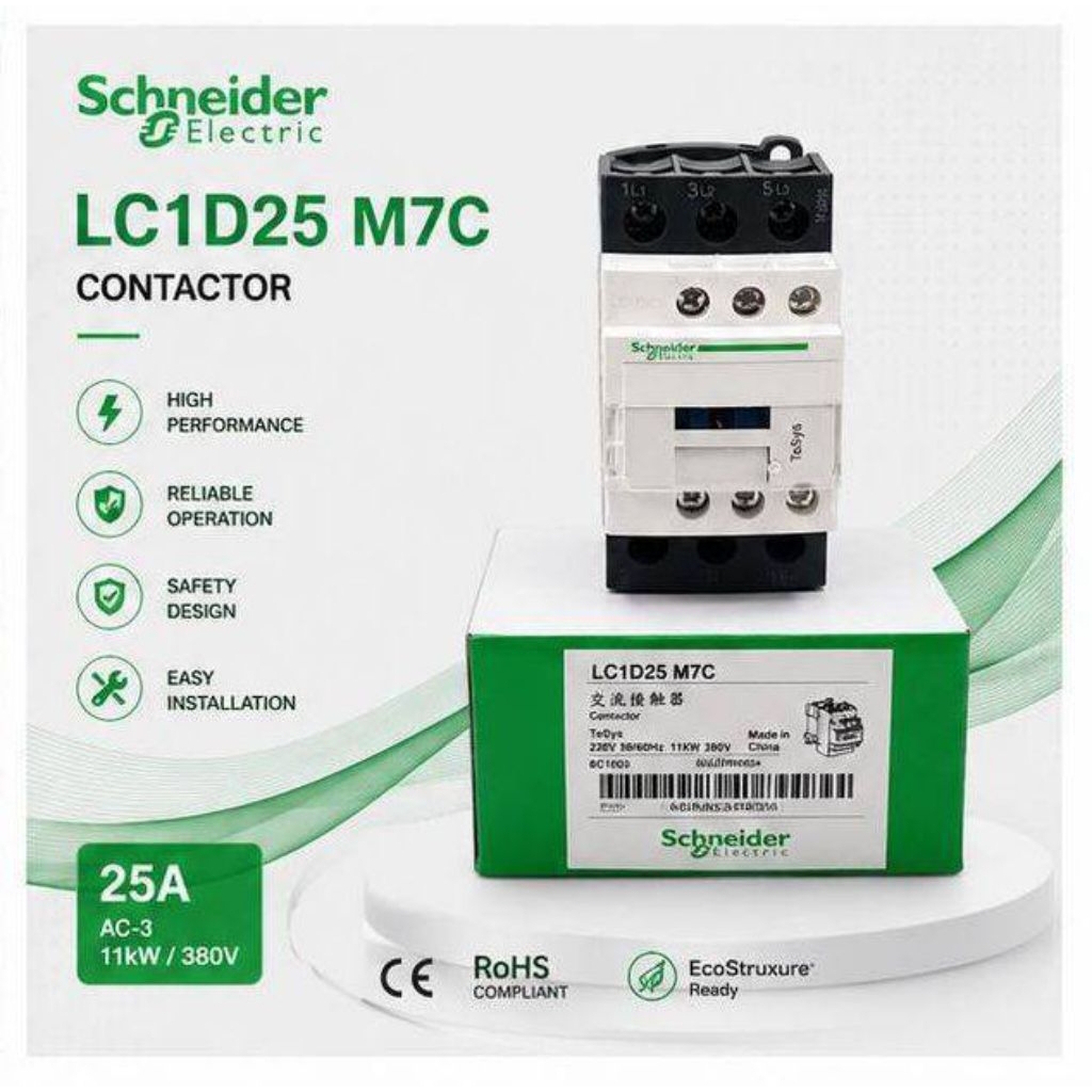Schneider LC1D25 LC1D25M7 220VAC AC 3 Pha Contactor 3P 25a Cuộn Dây Điện Áp 50 / 60Hz Chỉ Tiền Bay