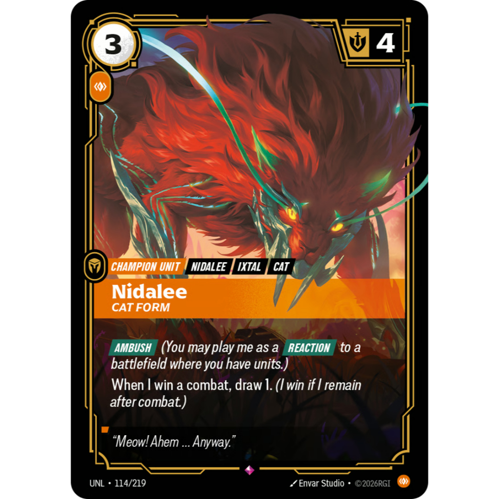 RiftBound UNL 114 / 219 Nidalee - Hình dạng mèo (Lá)