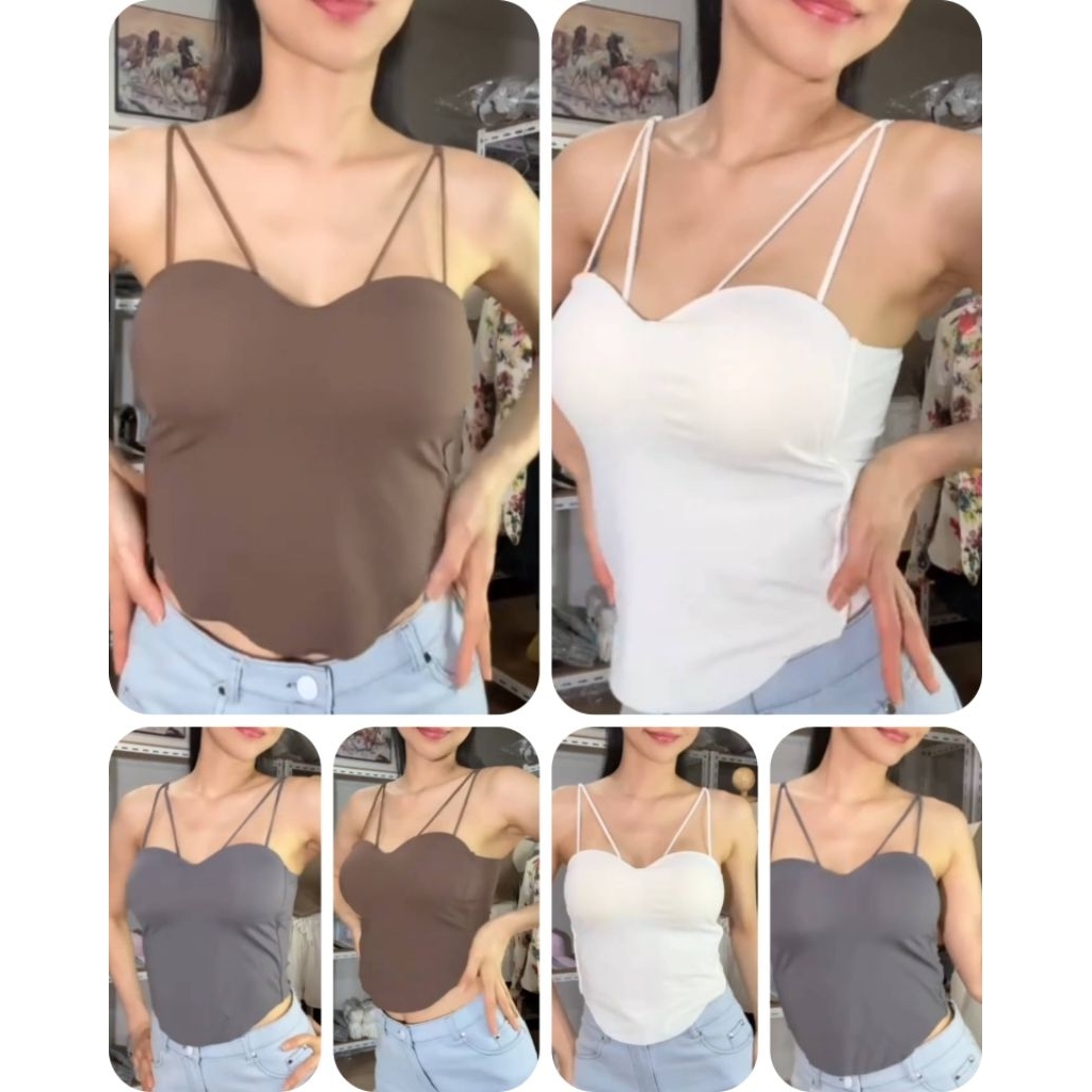 Camisole: Ngực 28 Inch Đến 38 Inch​Chiều dài áo sơ mi: 12 inch​ Đen Trắng Và Xám