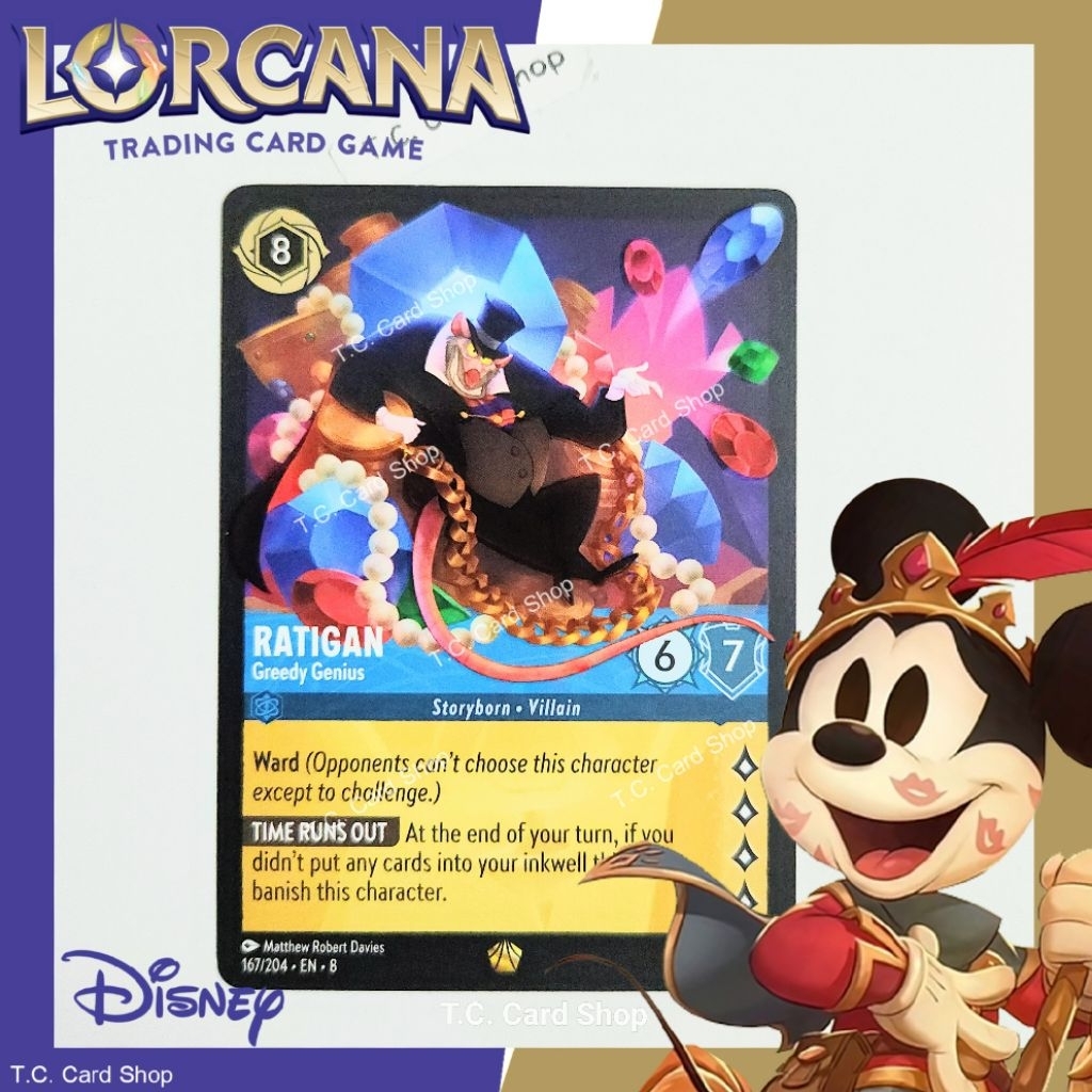 Ratigan-Greedy Genius EN8 167 / 204 Legendary (Triều đại của Jafar) -Disney Lorcana (Disney Lorcana)