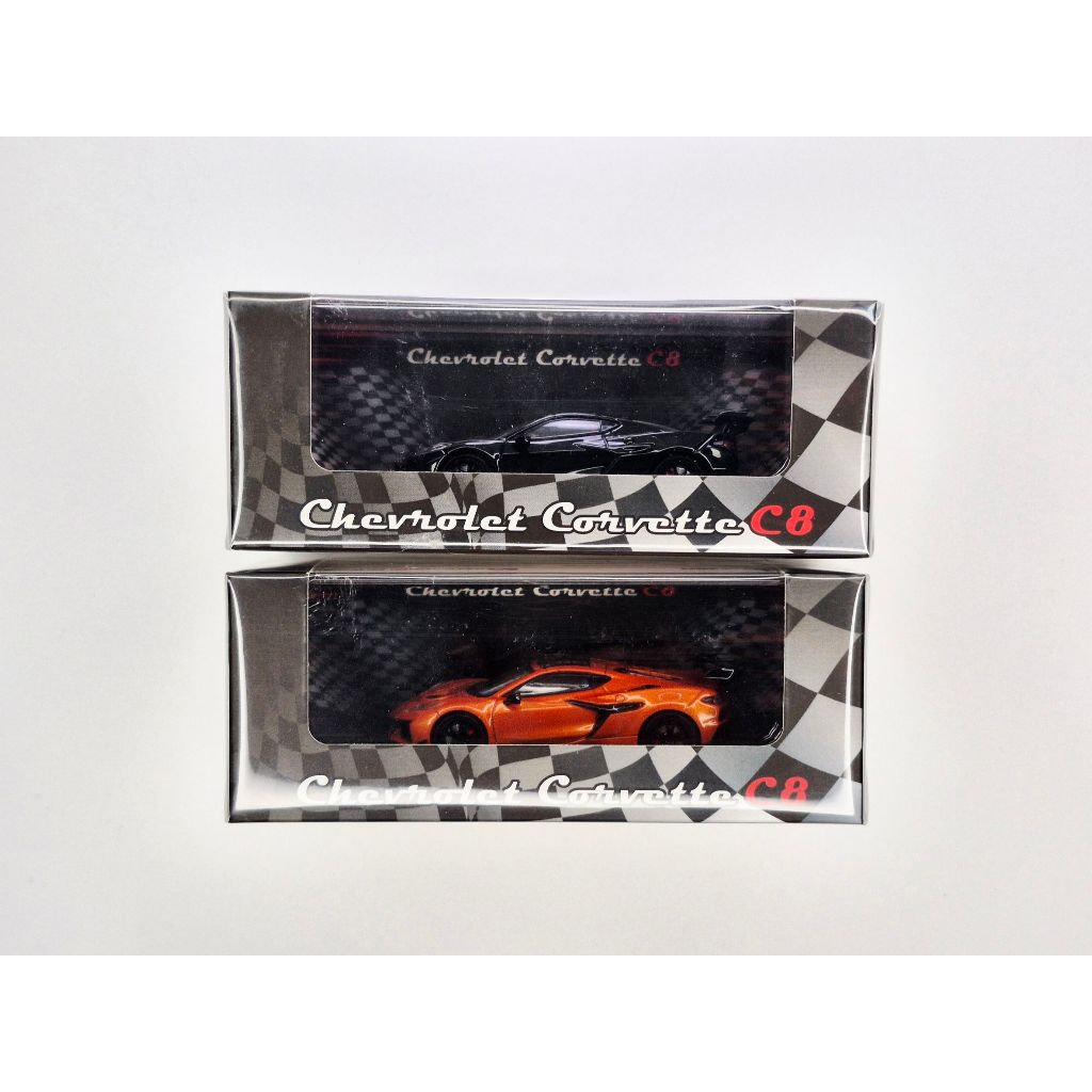 Corvette C8 ZR1 1: 64 (Fine Works64) Sọc Đen / Cam Lửa