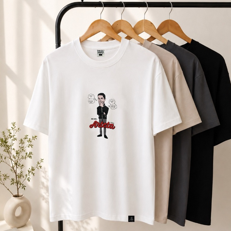 LAIZEN Oversize Rời Áo Thun Mikel Arteta Model Dây Bóng Đá Vải cotton 1 Thích Hợp Cho Cả Nam Và Nữ.
