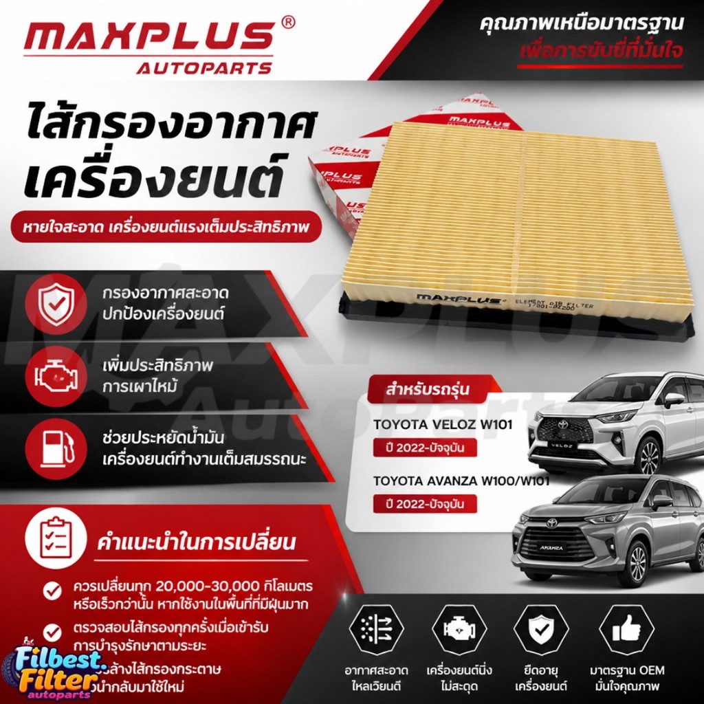 Bộ lọc không khí Toyota Veloz W101 / Avanza W100 W101 Động cơ 17801-BZ200