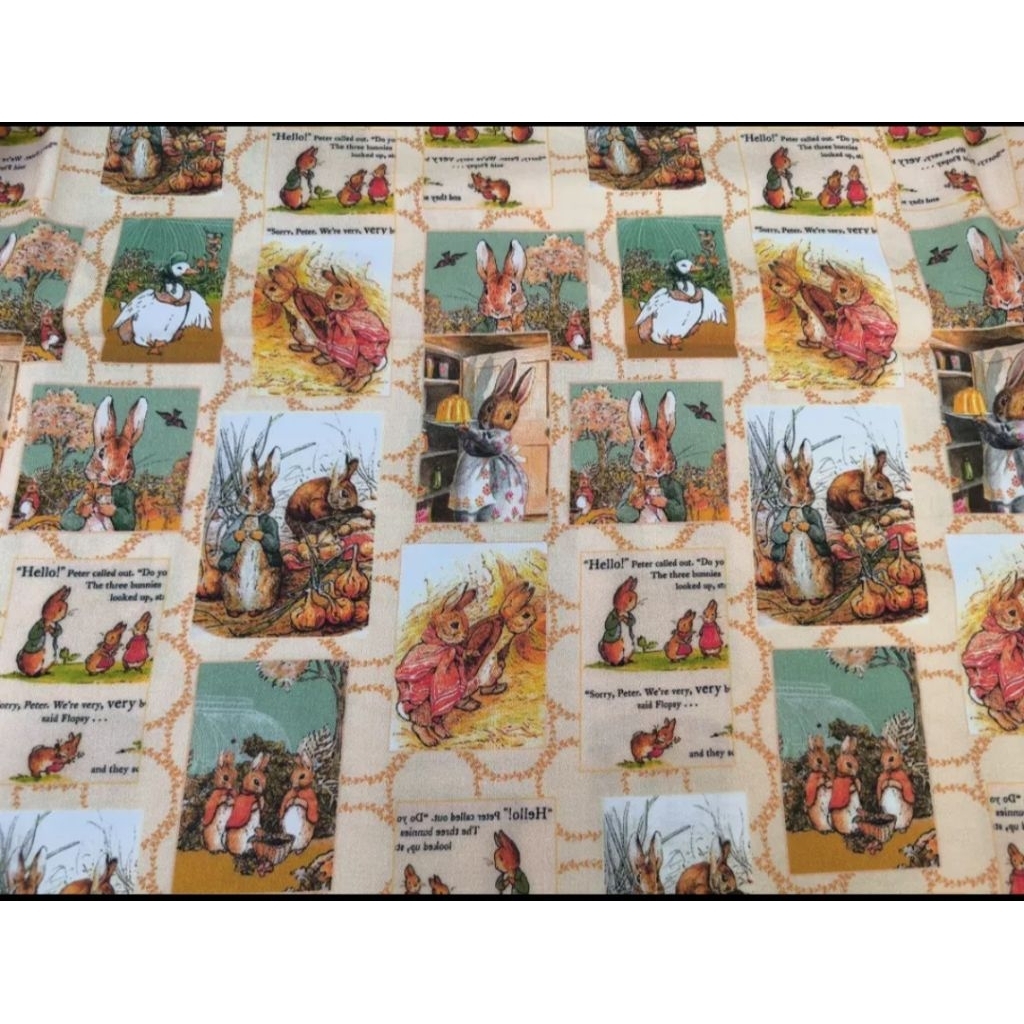 Vải Cotton mỏng Peter Rabbit Size 1 / 2 mét