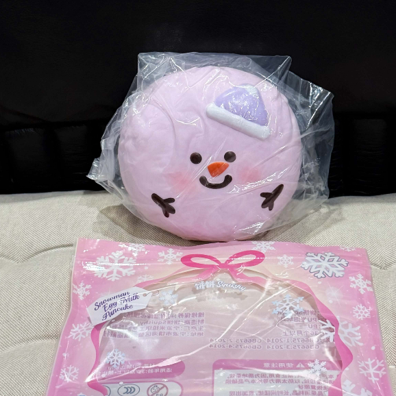 BingBing Snowman Pancake Squishy Tím