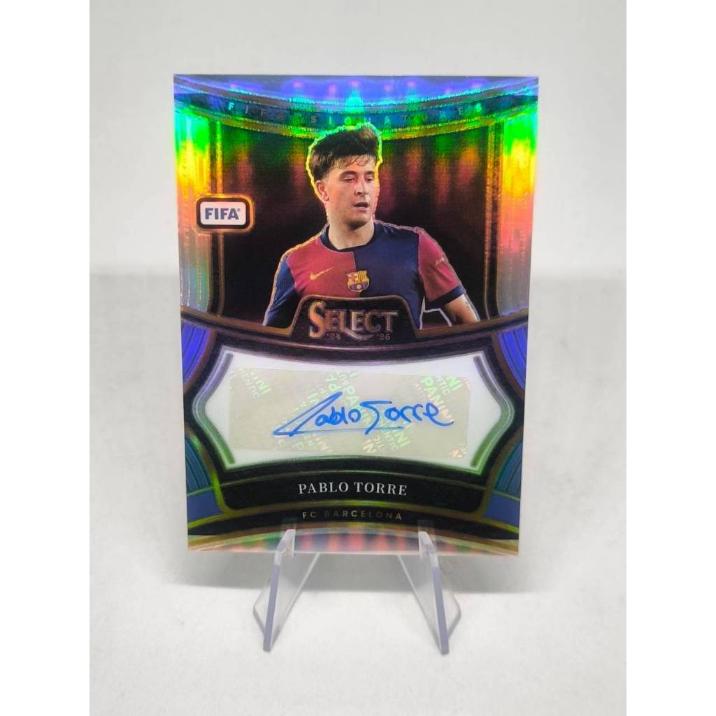 Panini Select FIFA Barcelona Pablo Torre Auto Silver Prizm 2024-25 Thẻ chữ ký bóng đá