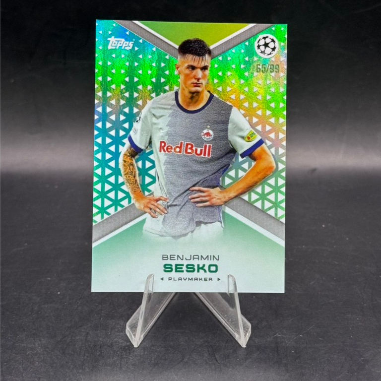 2022-23 Topps UEFA Champions League Benjamin Sesko 65 / 99 Xanh Số Song Song RB Salzburg Tân binh-Er