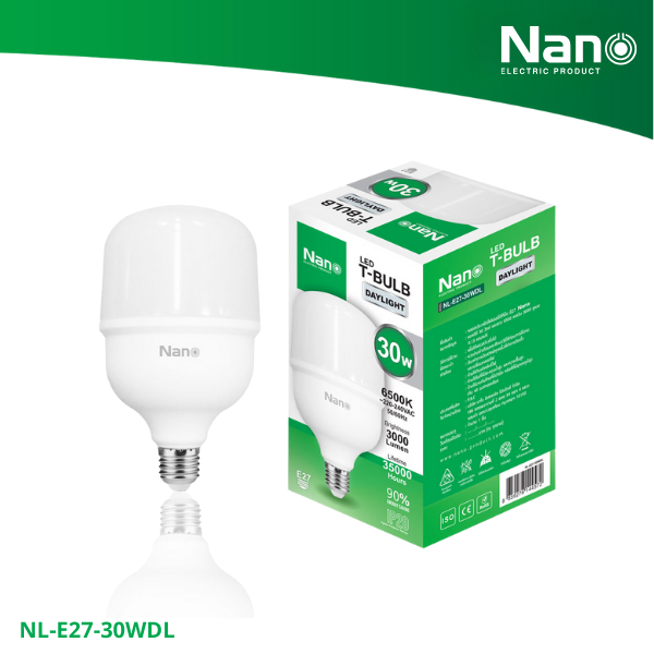 Bóng đèn tiết kiệm năng lượng NANO LED T-Bulb Ổ cắm E27 (1 Cái / hộp) Model NL-E27-WDL NL-E27-WW NL-