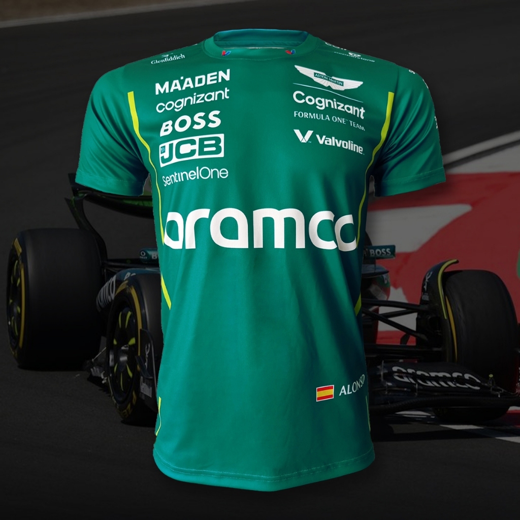 F1 Aston Martin 2025 FM0130 Áo Sơ Mi Cổ Tròn Tay Ngắn In Hình Trên Kích Thước S-5XL