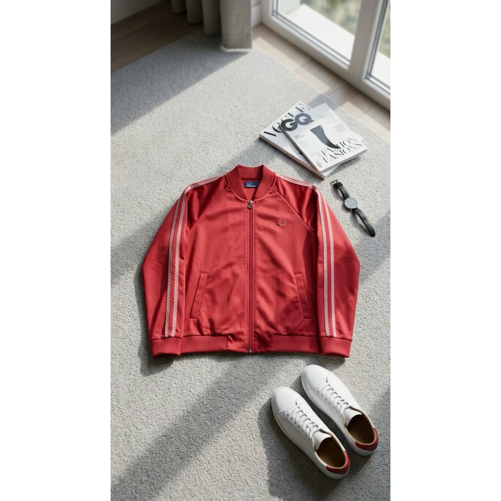 Áo khoác ấm áp có khóa kéo phía trước Fred Perry (Fred Perry) (Đã qua sử dụng)