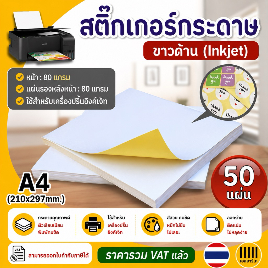 A4 Dán Trắng Bóng Mờ 80 Gram (50 Tờ) Giấy A4 Không Chống Thấm Nước