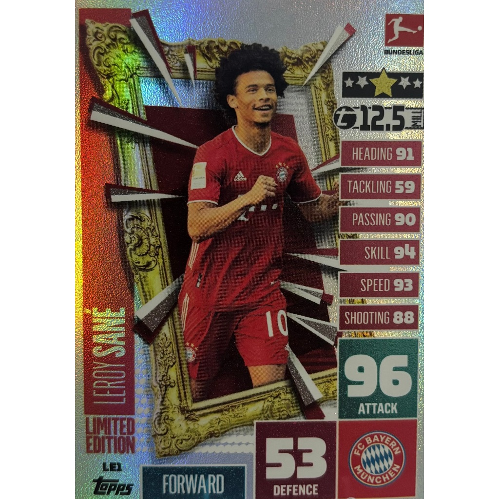 Thẻ bóng đá Topps Leroy Sane Bayern München