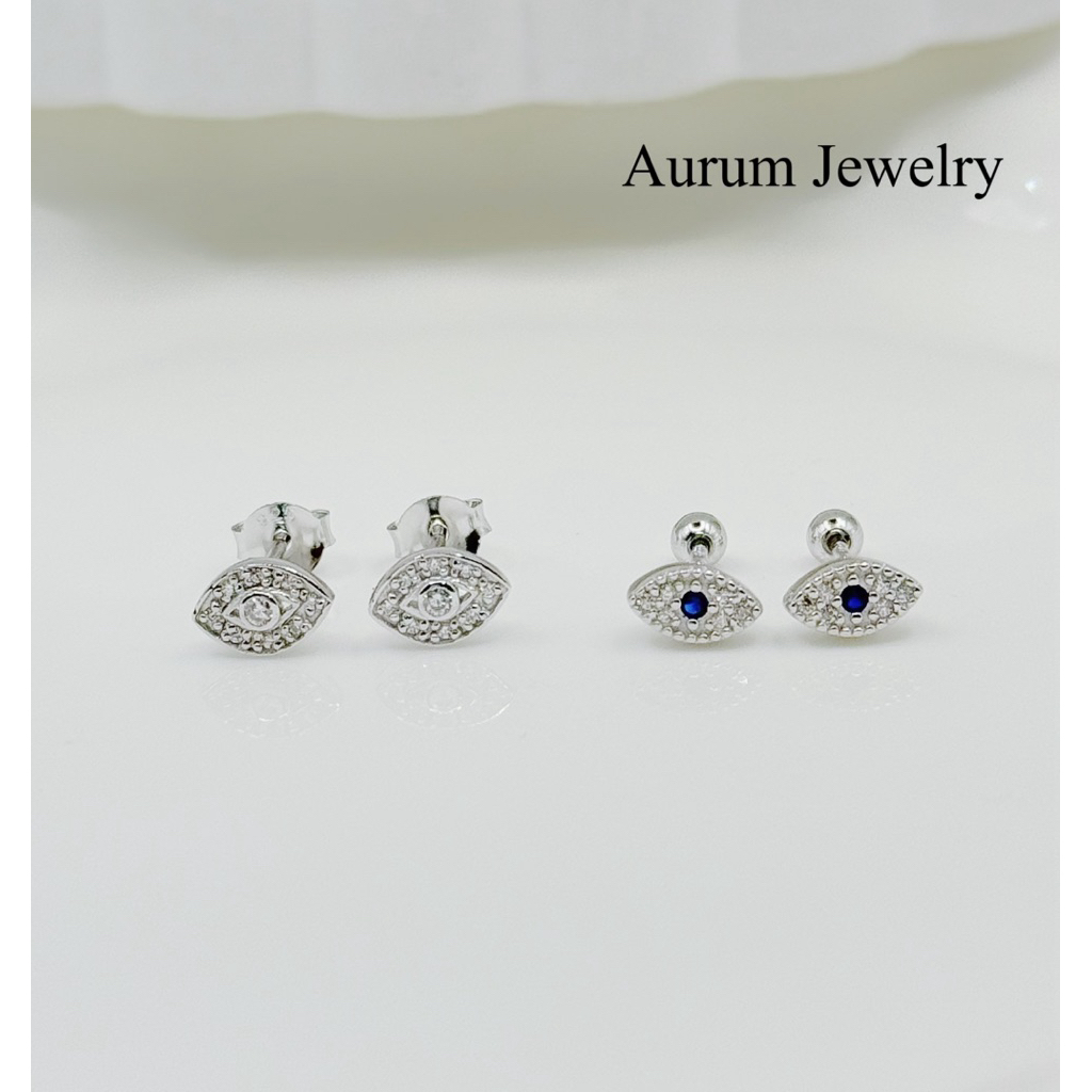 Trang sức Aurum: Bông tai bạc thật mắt ác