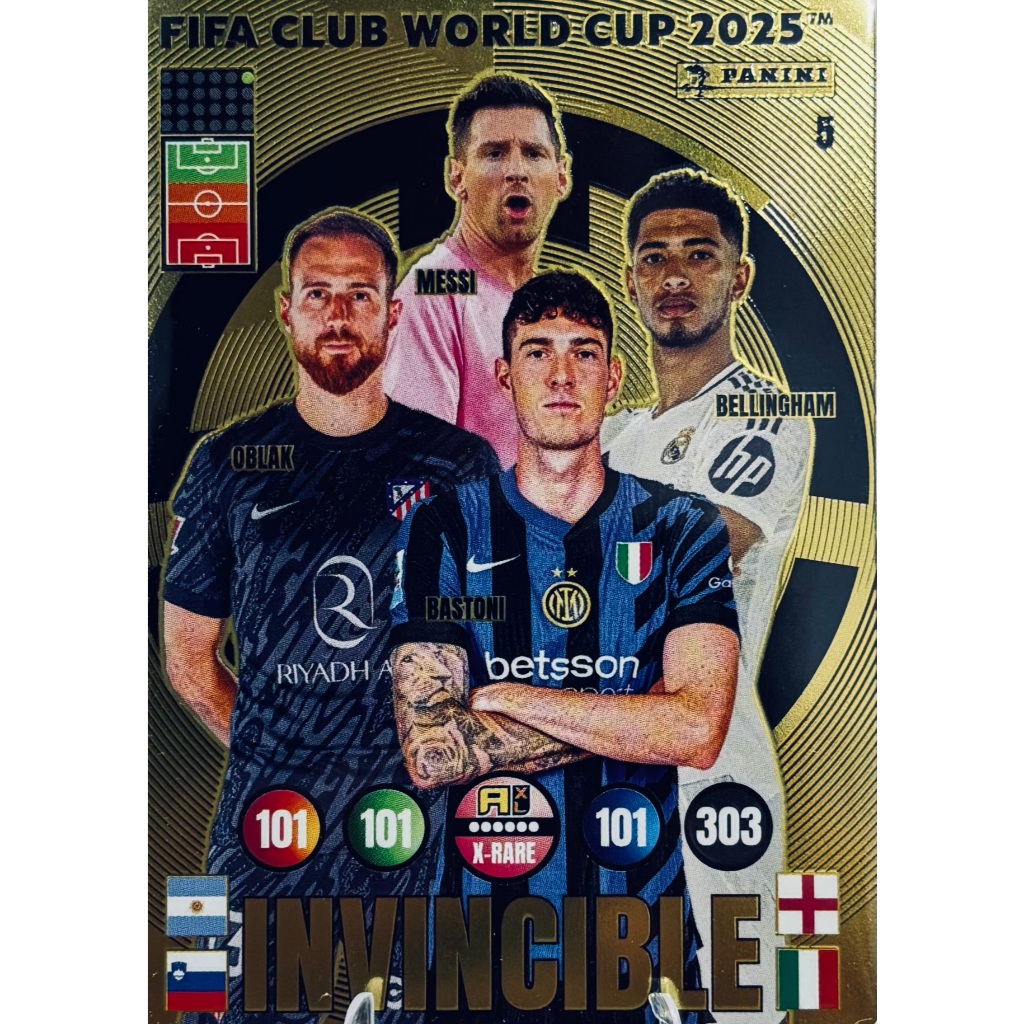PANINII FIFA CLUB WORLD CUP 2025 MESSI OBLAK BASTONI BELLINGHAM Thẻ bóng đá