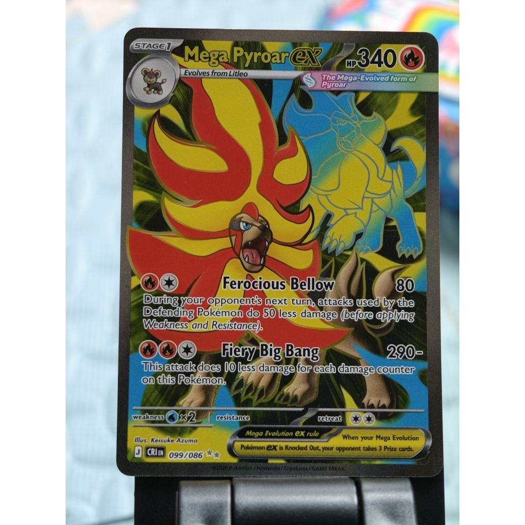 Pokemon TCG Mega Pyroar EX 099 / 086 Evolutions 2016 Full Art Holo Ultra Rare
