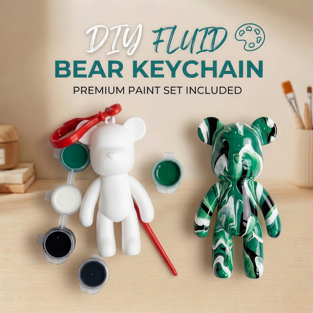 Móc khóa gấu DIY One Piece In The World Coloring Custom Design