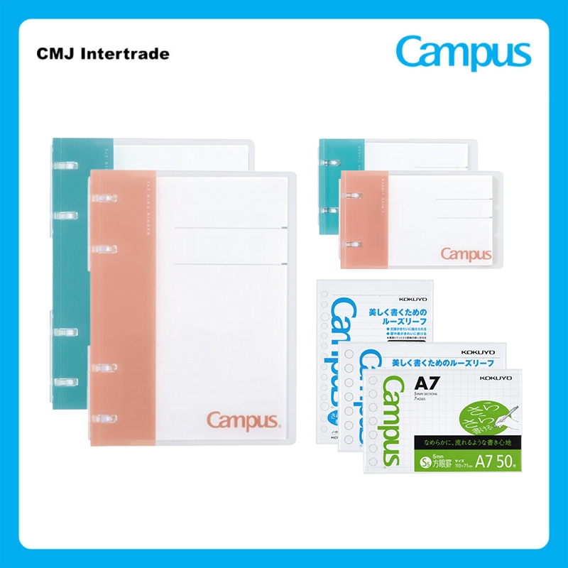 KOKUYO Campus Rebrand Binder lá rời A7 / A6 / A5 File Book Refill Paper Size A7 / A6 Punch