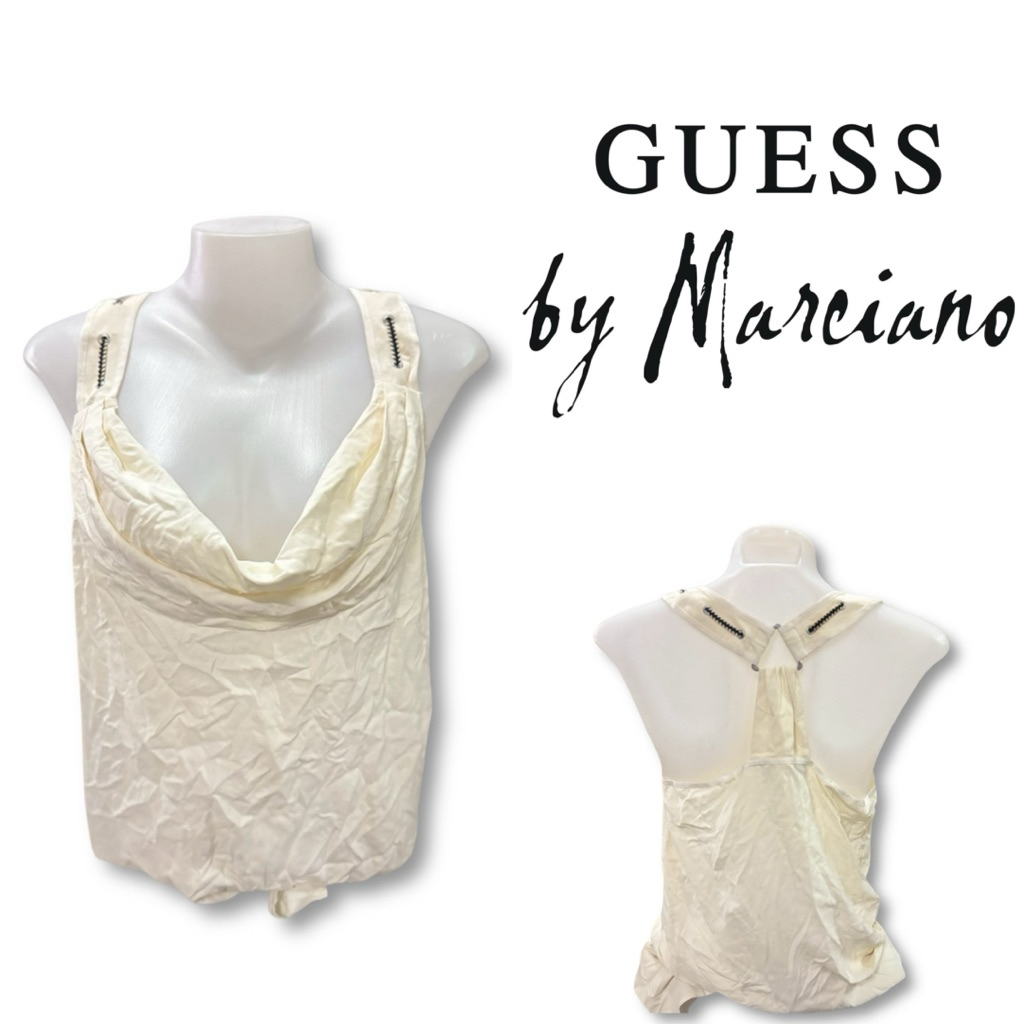 GUESS của Marciano Halter Neck Shirt (GC628) Open Back-M-Cream