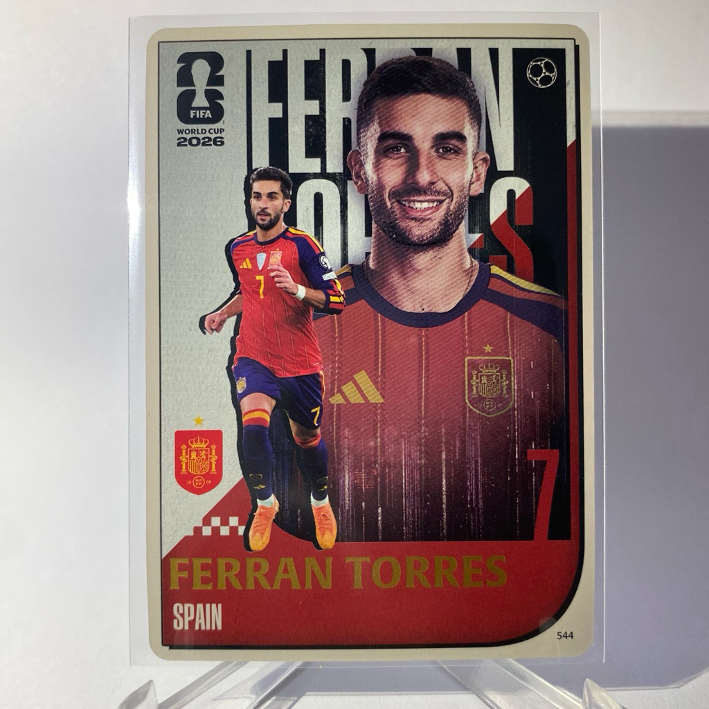 Thẻ bóng đá dành cho bộ sưu tập FERRAN TORRES SPAIN PANI 2026 (Mặt sau bạc mỏng sáng bóng)