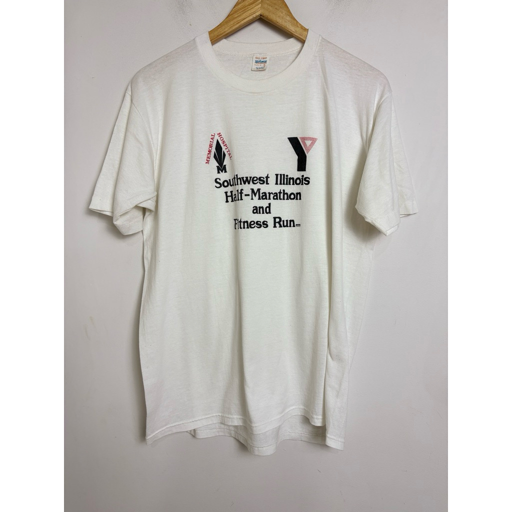 Áo thun cũ cổ điển tây nam Illinois half marathon (3)