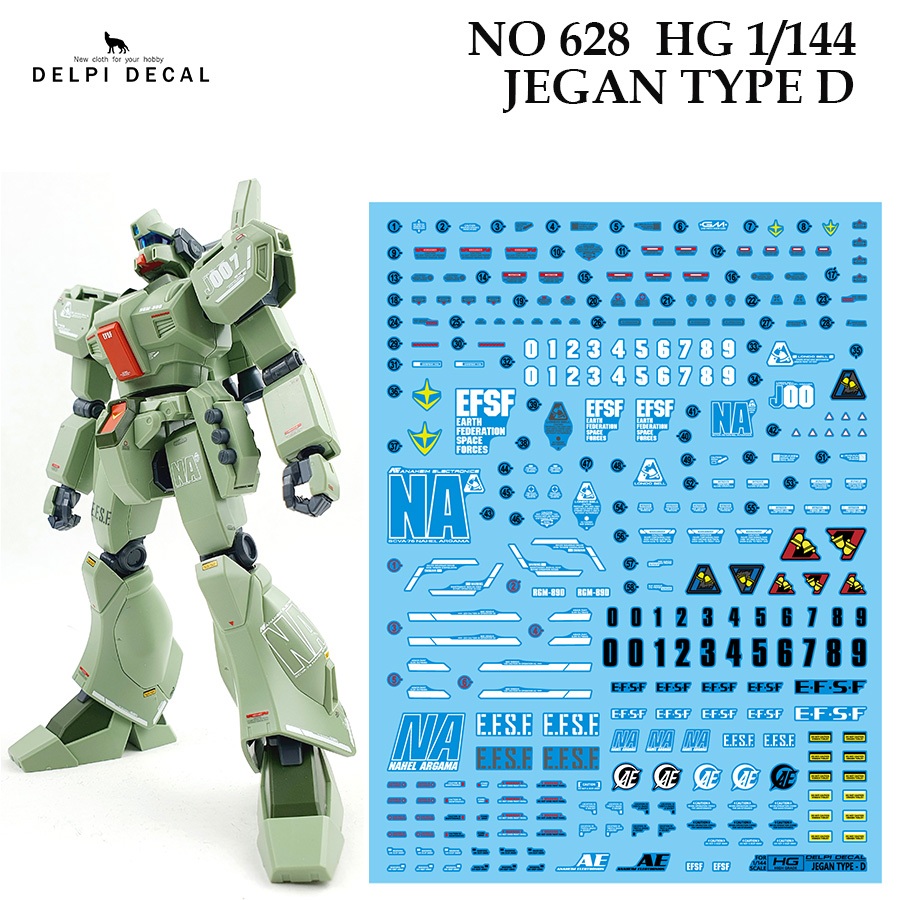 DELPI DECAL 628 HG 1 / 144 JEGAN TYPE D D D D D D D D DÁN NƯỚC
