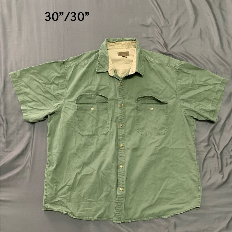 Áo sơ mi Vintage Faded Glory Safari 2Poket Áo sơ mi xanh [5-82s2]